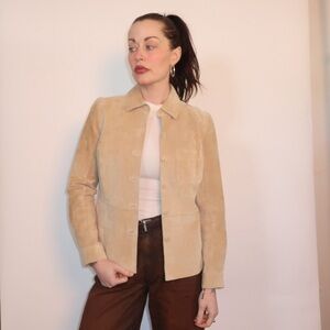 Isaac Mizrahi Tan Suede Women's Blazer